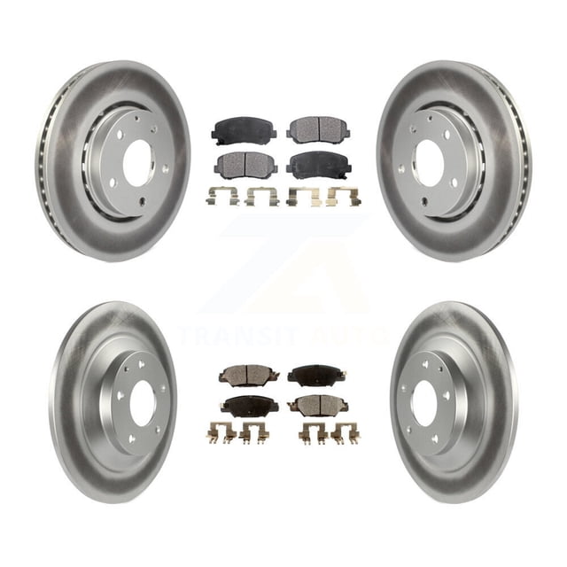 Transit Auto Front Rear Coated Disc Brake Rotors and Semi-Metallic Pads Kit for Car Mazda CX-5 KGF-101676
