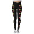 thumbnail image 3 of MKLEKYY Vestido deportivo para mujer, mallas con estampado navideño de dibujos animados, mallas deportivas de yoga de control para mujer, mallas de cintura alta, 3 of 4