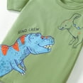 thumbnail image 2 of HILEELANG Toddler Boy Summer Short Clothes Sets Outfits Easter Cotton Green Dinosaur Tee Shirts Pocket Adjustable Knite Shorts Playwear Sets 3T, 2 of 6