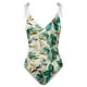 thumbnail image 2 of Gibobby Trajes de Baño para Mujer Traje de baño con estampado de flores y cuello en V para mujer Conjuntos de bikini con falda y delantal(Verde,G), 2 of 4
