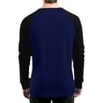 thumbnail image 3 of Hearthz Men's Waffle Henley Shirts Color Block Crewneck Raglan Sleeve Fall Pullover Mens Graphic T-Shirts Henley Button Up Sweatshirts for Men, 3 of 4