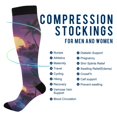 thumbnail image 2 of FORMRS Womens Knee High Socks Casual Long Thick Travel Daily Wear, 1 Pair, Blue Neon Road, 2 of 6