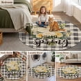 thumbnail image 5 of Spring Floral Round Area Rug 3.3 FT, Non Slip Small Entryway Kitchen Mat, Black White Plaid Summer Botanical Flowers Washable Soft Circular Rug Non-Shedding Door Mat for Bathroom Playroom Kids Room, 5 of 9