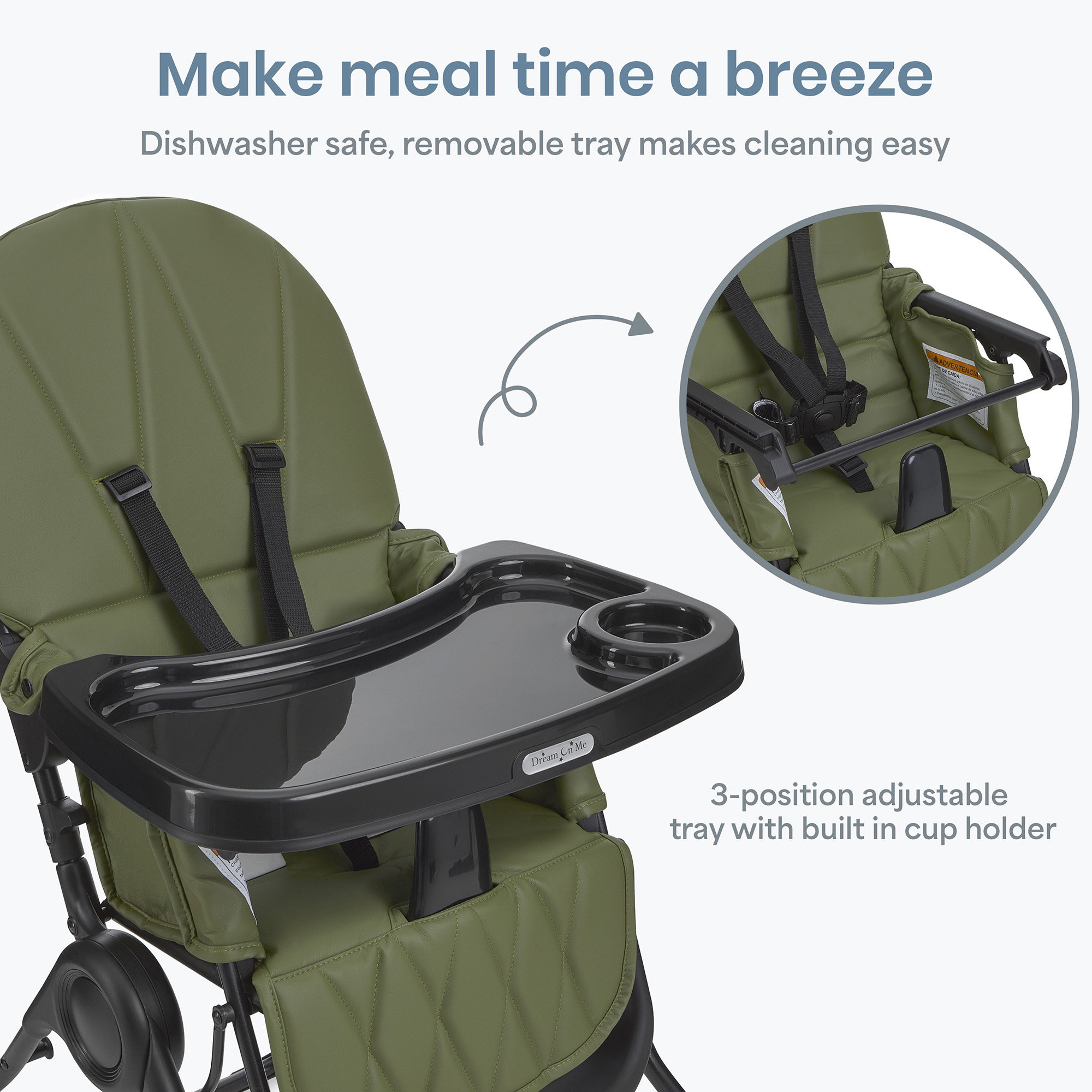 Dream On Me Snack and Stow Portable High Chair, Folds Compact photo 5