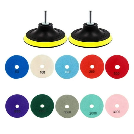 

12Pcs 3 inch Diamond Polishing Pads Set Wet/Dry Polishing Kit for Granite Stone Concrete Floor Grinder Polisher