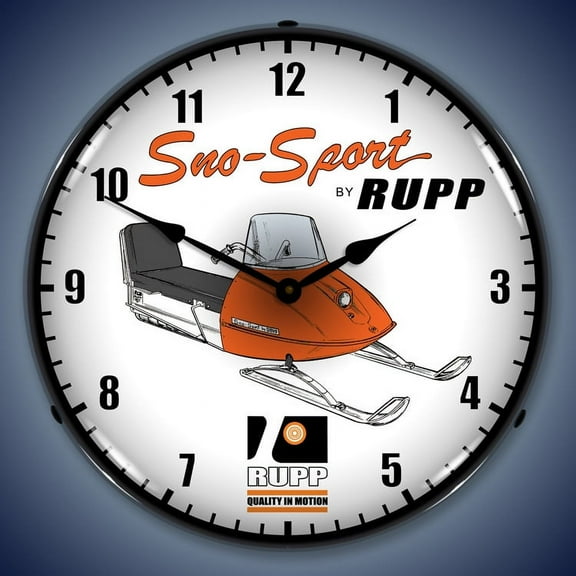 Rupp Snowmobile Wall Clock, Lighted