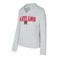 thumbnail image 2 of Men's Concepts Sport  White/Gray Maryland Terrapins French Terry Striped V-Neck Pullover Hoodie, 2 of 3
