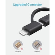 Anker Powerline II 3-in-1 Cable, Lightning/Type C/Micro USB Cable, 3ft, Black