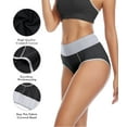thumbnail image 5 of wirarpa Women's High Waisted Cotton Briefs, 4 Pack, Sizes 5-10, Black, 5 of 6