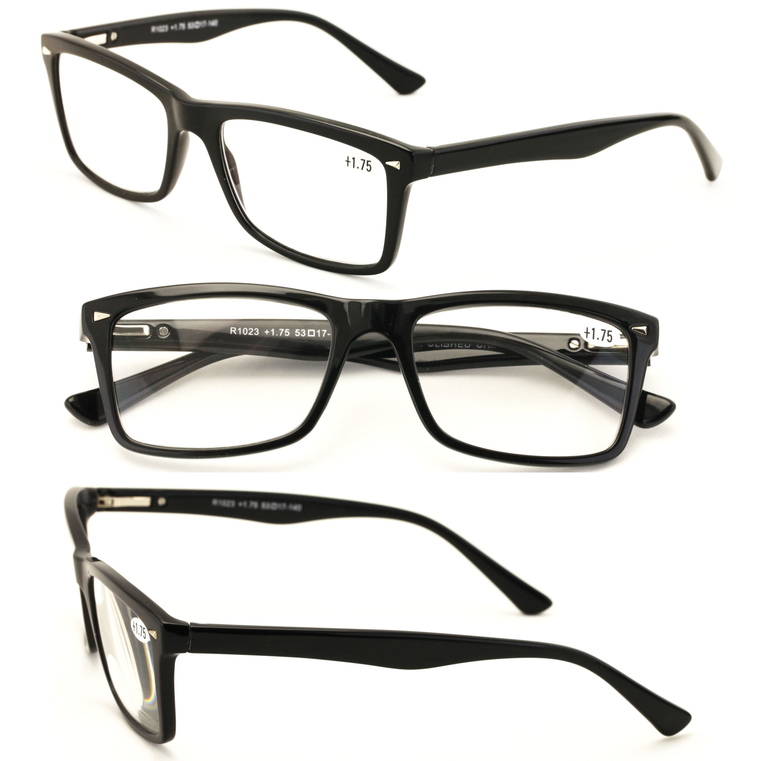 Clear Lens Glasses Classic Rectangular Frame Unisex Fashion Spring Hinge 