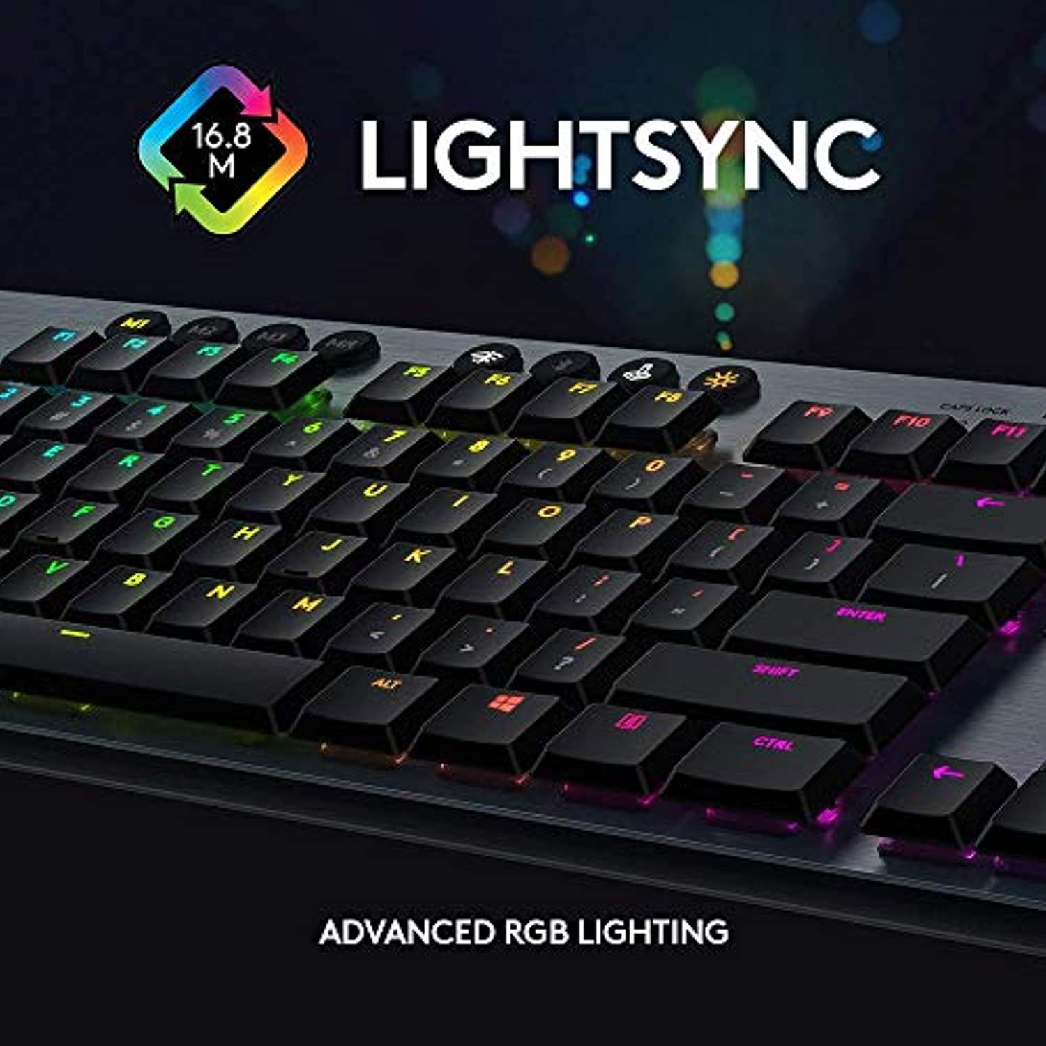 logitech g915 wireless mechanical gaming keyboard (clicky), black (renewed)