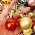 thumbnail image 2 of Bolas de Navidad con purpurina roja y dorada para colgar en el árbol de Navidad, adornos de bolas de Navidad de 4 cm, decoración festiva para el hogar, regalos para fiestas, 2 of 5
