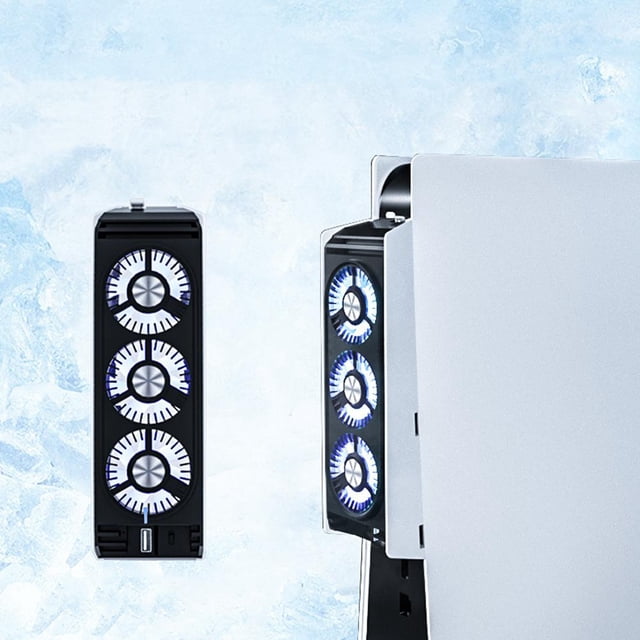 WAITLOVER Ventilador de refrigeración LED para consola Playstation 5 PS5, 2 velocidades y puerto USB 3.0