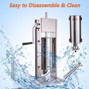 Hakka 7L/15LB Stainless Steel Vertical Sausage Stuffer and Spanish Churro Maker with 2 Speeds