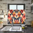 thumbnail image 4 of Yayeee Kitchen Curtains Tier Pair Light Filtering 27"x36" Rod Pocket Short Cafe Window Panel, Flowers Pattern, 4 of 7