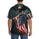 thumbnail image 3 of Balery American Flag Camisa Casual de Manga Corta con Botones para Hombre, Texturizada, Estilo Cubano, para Playa, Verano-XX-Large, 3 of 5