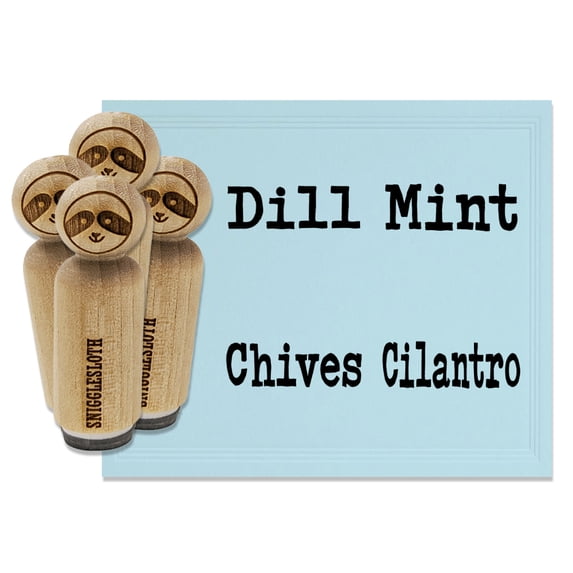 Herbs Cilantro Chives Mint Dill Rubber Stamp Set for Scrapbooking Crafting Stamping - Small 3/4 Inch