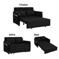 thumbnail image 4 of Aukfa Pull Out Sofa Bed, Modern Velvet Convertible Sleeper Sofa Futon Sofa for Home Office, Black, 4 of 10