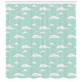 thumbnail image 3 of Ambesonne Teal and White Shower Curtain, White Fluffy Clouds, 69"Wx84"L, Seafoam White, 3 of 3