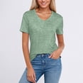 thumbnail image 2 of T Shirts for Women Short Sleeve Green Basic Tees Summer Tops Womens Business Casual Tops, 2 of 5