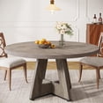 thumbnail image 1 of Tribesigns 47-Inch Round Dining Table for 4, Farmhouse Kitchen Table with Stylish Base & Wood Finish, Rustic Dinner Table for Dining Room, Home, Restaurant(Grey), 1 of 4