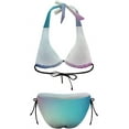 thumbnail image 6 of Women String Bikini Set Gradient Halter Triangle Bathing Suits Swimsuit, 6 of 6