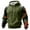 Green, variant on Pullover Hooded Sweatshirt with Camouflage Patterned Sleeves Drawstring Hood and Front Kangaroo Pocket for Everyday Wear Dark Blue L