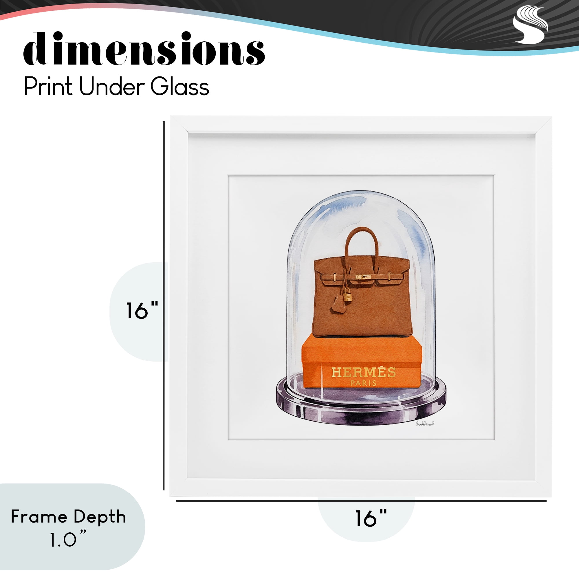 Stupell Industries Luxury Handbag Dome White Framed Print Under Glass, design by Amanda Greenwood