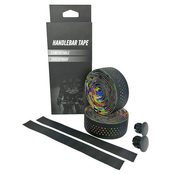 Rainbow EVA Road Bike Handlebar Tape, Breathable Cycling Bar Wraps with End Caps
