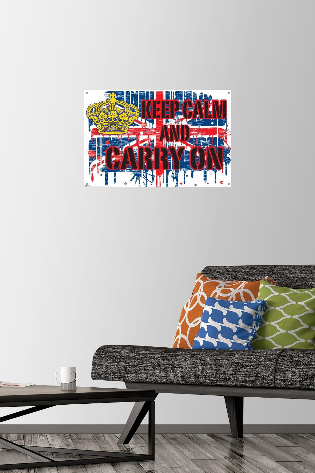 Keep Calm Wall Poster with Push Pins, 14.725" x 22.375"