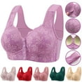 thumbnail image 3 of Npasoilc Front Closure Lace Bra for Women Wirefree Push Up Seamless Breathable Thin Comfortable Daily Underwear, 3 of 3