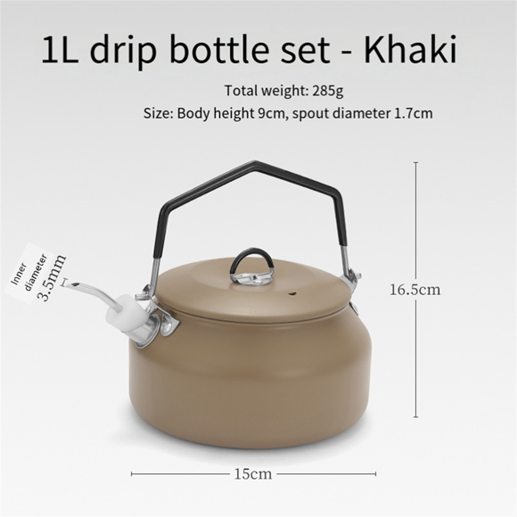 Khaki Outdoor Kettle Kitchen Kettle Professional Kettle Outdoor Accessories Kettle Stainless Steel Camping