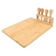 thumbnail image 5 of Tabla de quesos Tabla de embutidos de bambú Rectangular 3 áreas separadas Fácil de limpiar Tabla de cocina sin olor con cuchillos, 5 of 15