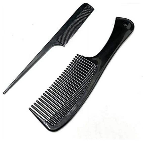 G.B.S Detangling Hair Comb, Compact Fine Tooth Hair Comb Set of 2, Black
