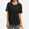 thumbnail image 2 of T-shirts Décontractés à Manches Courtes pour Femmes T-Shirt Tunique à Manches Longues en Spandex pour Femmes Hauts à Encolure Dégagée Vêtements de Course pour Femmes T-Shirts d'Été Amples Chemises pour Femmes Ajustées Tuniques Blouse, 2 of 6