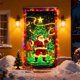 thumbnail image 5 of Cubierta de puerta navideña fluorescente con estampado de Papá Noel y árbol | Pancarta navideña luminosa para decoración de interiores y exteriores | Decoración de puerta de poliéster de 90 x 180 cm, 5 of 5