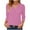 Purple, variant on Yghzkop Women's Solid Color V Neck 3/4 Sleeve Basic Tee Casual Layering T-Shirt Three Quarter Length Round Hem Comfort Stretch Fashion Top Spring Fall