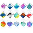 thumbnail image 1 of IGUOHAO 15PCS Fidget IGUOHAO Mini Stress Relief Hand IGUOHAO s Keychain IGUOHAO Bubble Wrap Pop Anxiety Stress Reliever Office Desk IGUOHAO for Kids Adults - -, 1 of 7