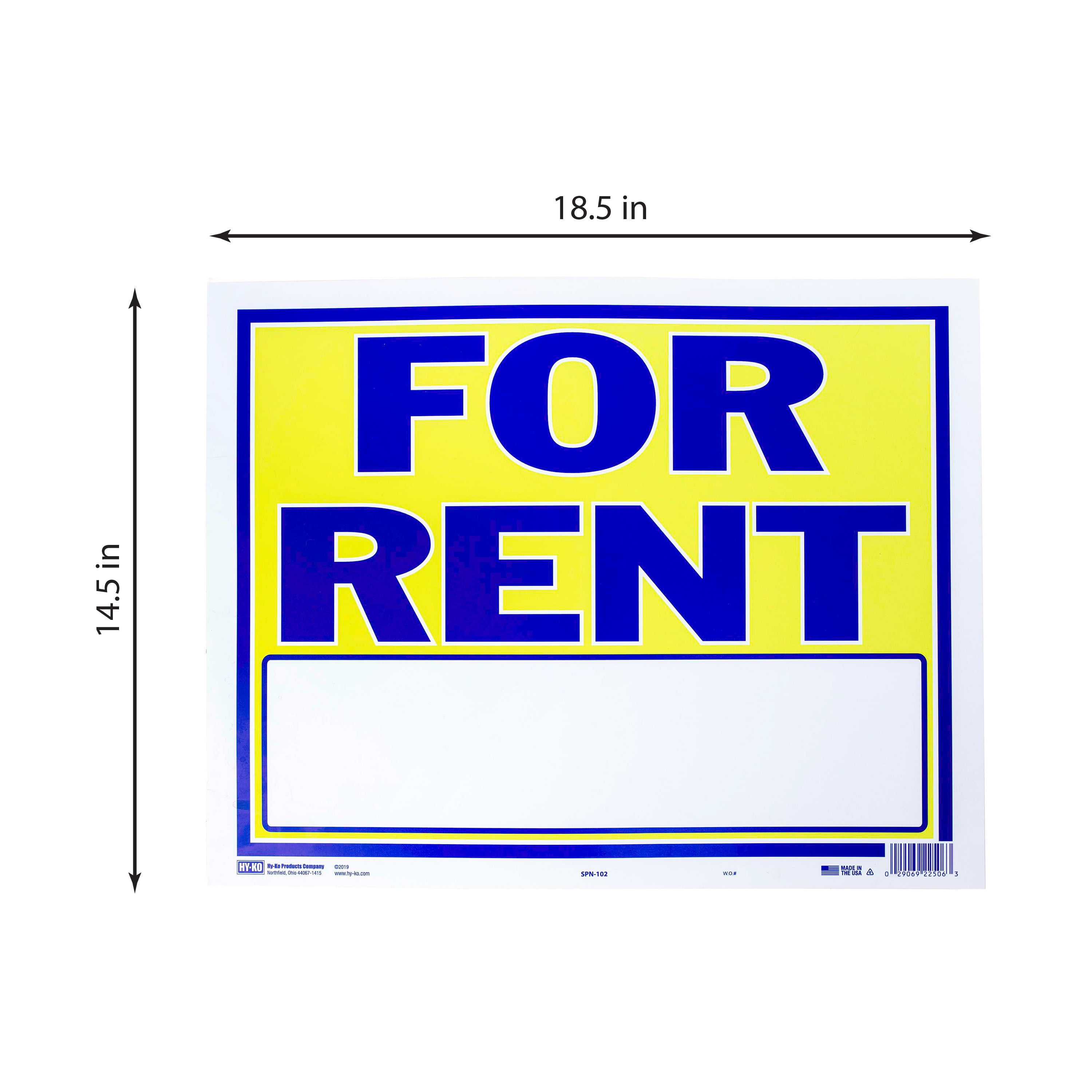 (3 pack) HY-KO Large Neon For Rent Sign