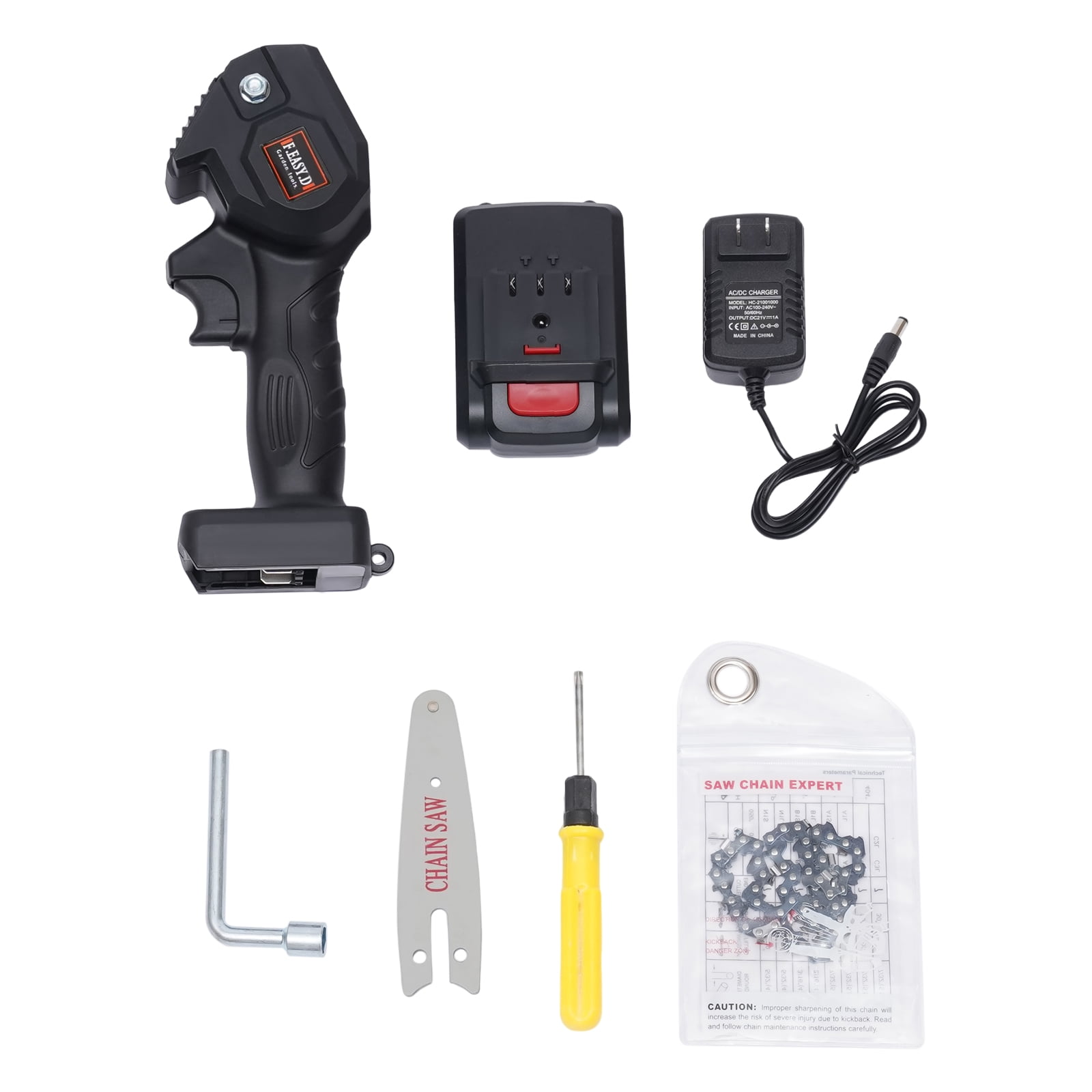 3.94inch 550W Electric Cordless Chainsaw Black Mini Handheld Chainsaw Battery Powered for Cutting Small Wood Trimming Branches