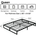 thumbnail image 3 of Lutown-Teen 10 inch Queen Bed Frame No Box Spring Needed, Easy Assembly, Heavy Duty Steel Slat Support Metal Platform Bed Frame Queen Size, Black, 3 of 6