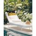 thumbnail image 6 of Summer Flowers Outdoor Head Resting Pillows with Insert Watercolor Sunflower Letter Print Black Background 1 Pack Waterproof Lumbar Pillows with Elastic Strap for Patio Recliner Beach Chair, 12"x20", 6 of 7