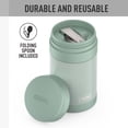 thumbnail image 4 of Thermos Vaccum Insulated Stainless Steel Food Jar with Spoon, 16oz, Sage Green, Ideal Use for Workday Meals and Travel, Made for Portable Food Storage, Dishwasher Safe, For Hot and Cold Food, 4 of 14
