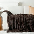 thumbnail image 5 of Battilo Fuzzy Faux Fur Throw Blanket,Brown Faux Rabbit Fur Throw for Couch,Bed,Sofa,60"x80", 5 of 8
