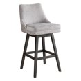 thumbnail image 3 of Armen Living Branson Gray Solid Wood Upholstered 30" Bar Height Swivel Barstool with Gray Fabric Seat, 3 of 6