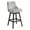 Gray Wood & Gray, variant on Armen Living Branson Brown Solid Wood Upholstered 30" Bar Height Swivel Barstool with Beige Fabric Seat
