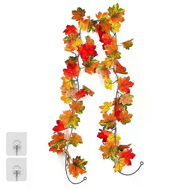 4M 10LED Artificial Autumn Maple Leaves Garland Led Fairy Lights For Christmas Decoration Thanksgiving Party Decor Halloween