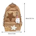 thumbnail image 1 of American Star Appliques Rtero Knapsack Large Capacity Laptop Backpack with Pendant Y2K Aesthetic College Bookbag Student Backbag Khaki, 1 of 6