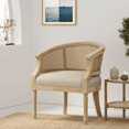 thumbnail image 3 of Miekor Furniture Accent Chair Rubber Wood Beige Natural 91279, 3 of 11