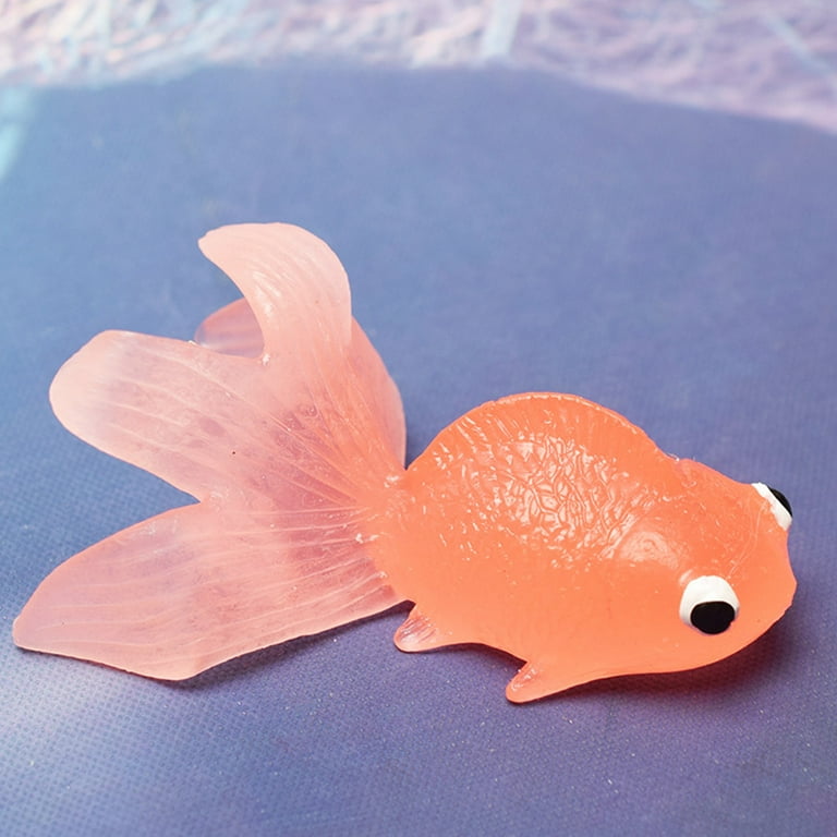 10pcs Rubber Simulation Small Goldfish Gold Fish Kids Toy